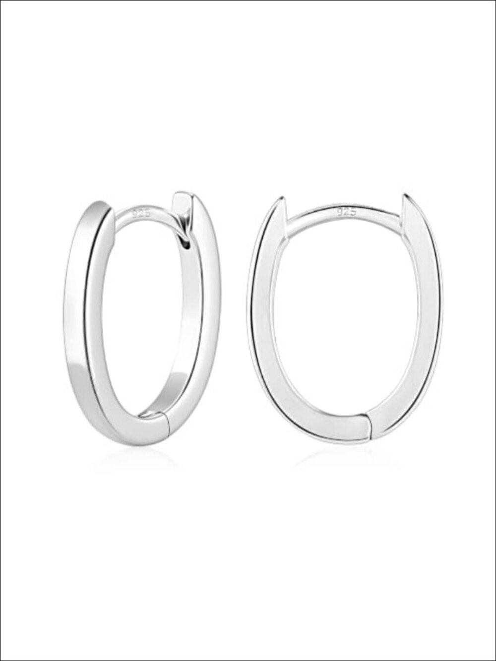 Small Chunky Huggie Hoop Earrings Silver Plated Hypoallergenic